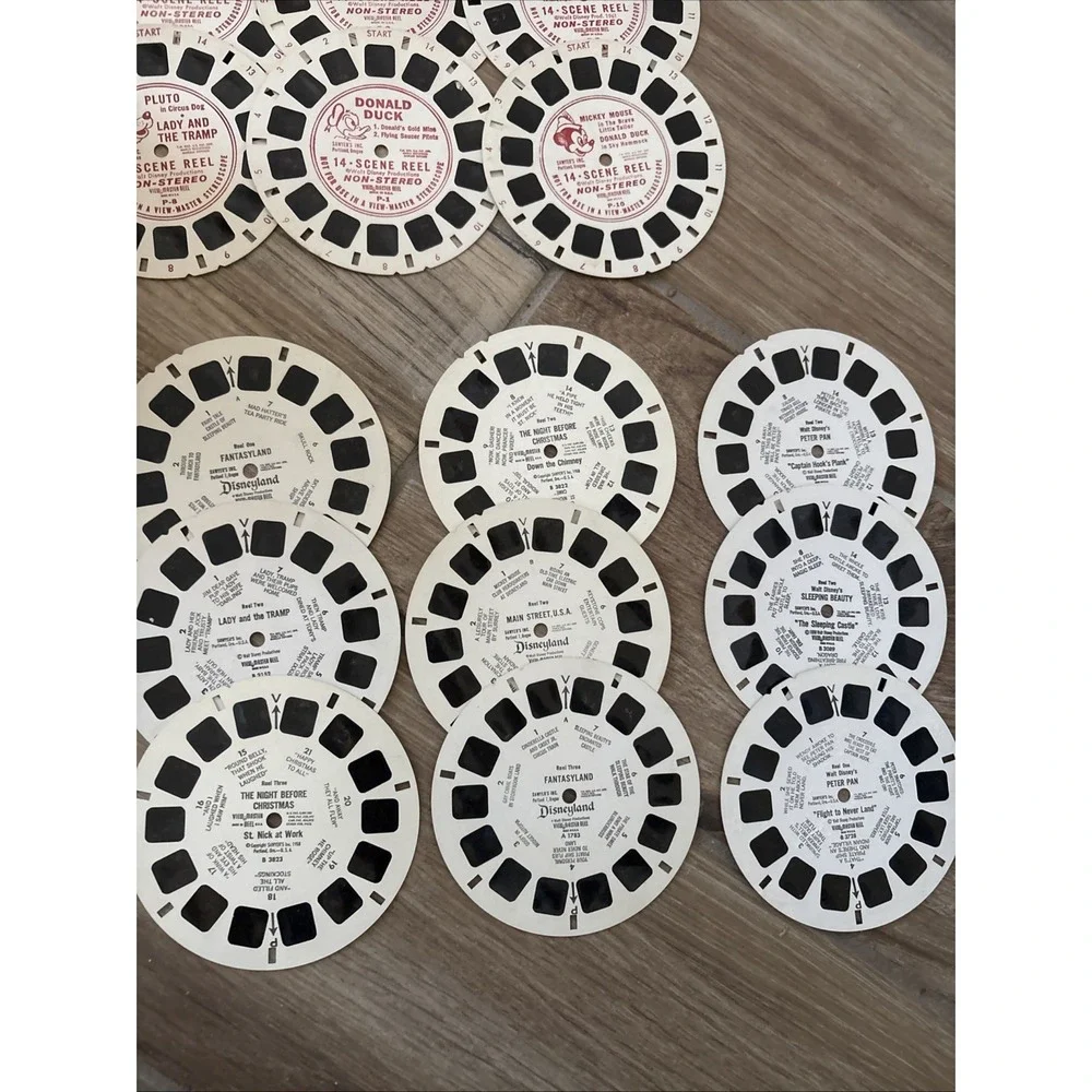 Vtg Sawyers Viewmaster Standard Stereo Viewer No.2014 w/Box & 31 Discs Flipper‎